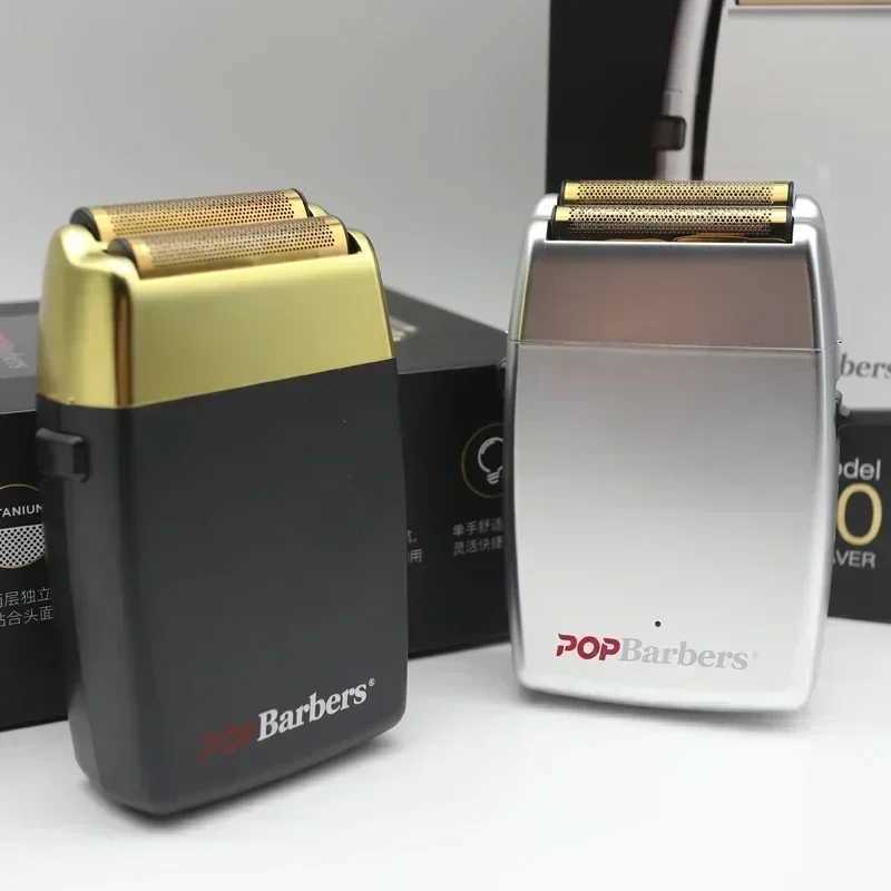11000 RPM POP Barbers P620 Professional Electric Mens Beard Trimmer Double Foil Shaver Electric Shaver USB Hair Cutting Machine W241212