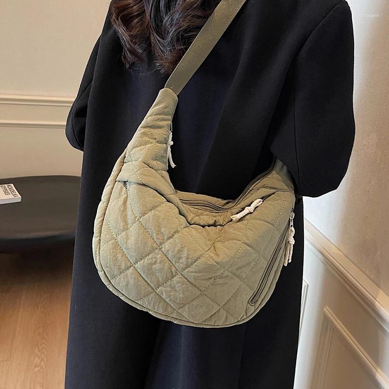 Totes Quilted Fabric Shoulder Crossbody Bag For Women Fall Winter Fashion Versatile And Spacious Design Daily Use zhanyishengli