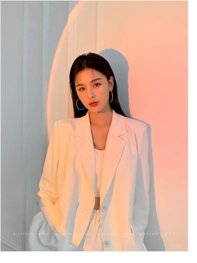 Casual long sleeved suit office ladies spring autumn fashion elegant solid womens jacket black 241211