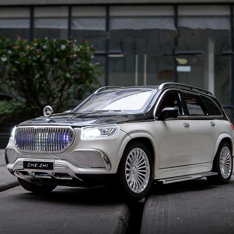1 24 Maybach GLS GLS600 Alloy Luxy Car Model Simulation Diecasts Metal Toy Vehicles Car Model Sound and Light Childrens Toy Gift 241212