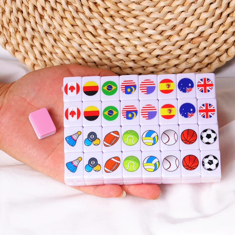 Seaside Escape Mahjong Blocks Tile Mini Finger Mahjong Expressing Animal Matching Game Puzzle Toy Party Fun Games for Parents and Children 241212