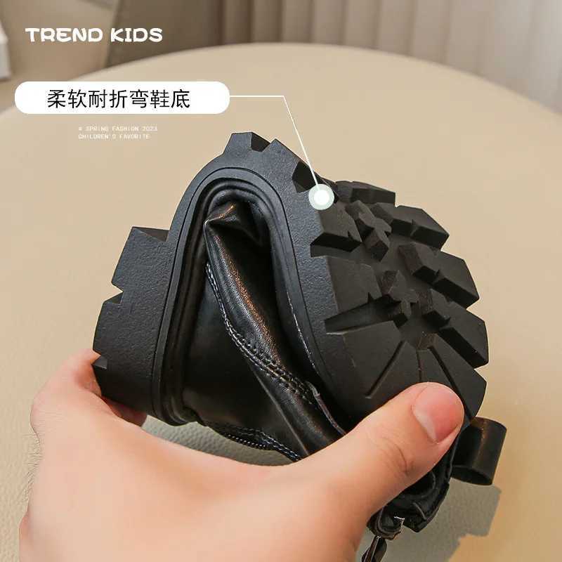 Boots Children Leather warm Girls Fashion 2024 Winter New Casual Comfortable Short Kids Versatile Anti-slip Cotton H241212LSTX