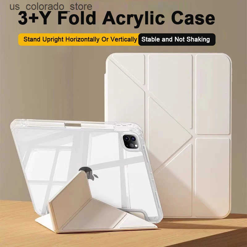 Tablet PC Cases Bags For iPad Air 5 2024 Air 6 11 iPad Pro 11 12.9 13 10 Gen 10.5 10.2 9th 8th 6th 5th 9.7 inch Mini 7 6 Smart Case with Pen Holder L2