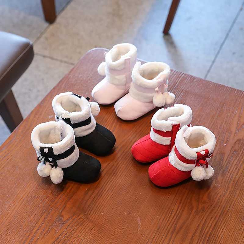 Boots Christmas Warm Soft Shoes Baby Toddler First Walkers Winter Boy Girl Xmas Cosplay Cute Cartoon Kids Animal H241212MCBS