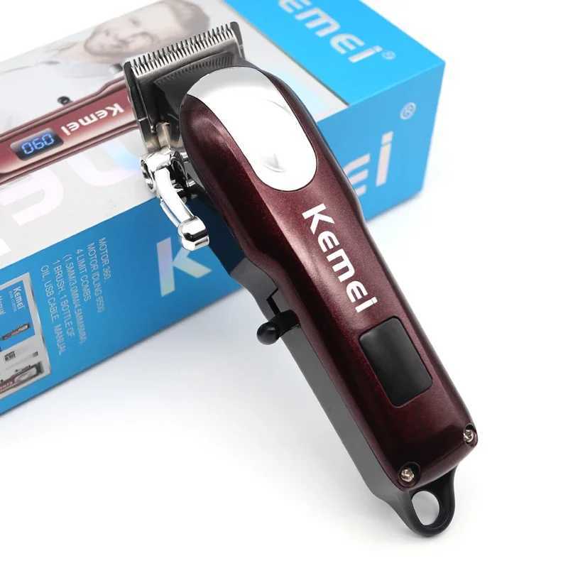 Kemei KM233 Professional Mans Hair Cutting Machine - Mini Portable Digital Display High Power Clippers W241212