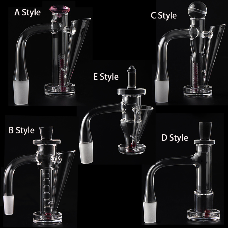 Full Weld Beveled Edge 20mm OD With Terp Slides Terp Slurper 4mm Bottom Quartz Banger set 6mm Ruby/UFO Quartz Cap for Smoking Bong Rigs Water Pipes