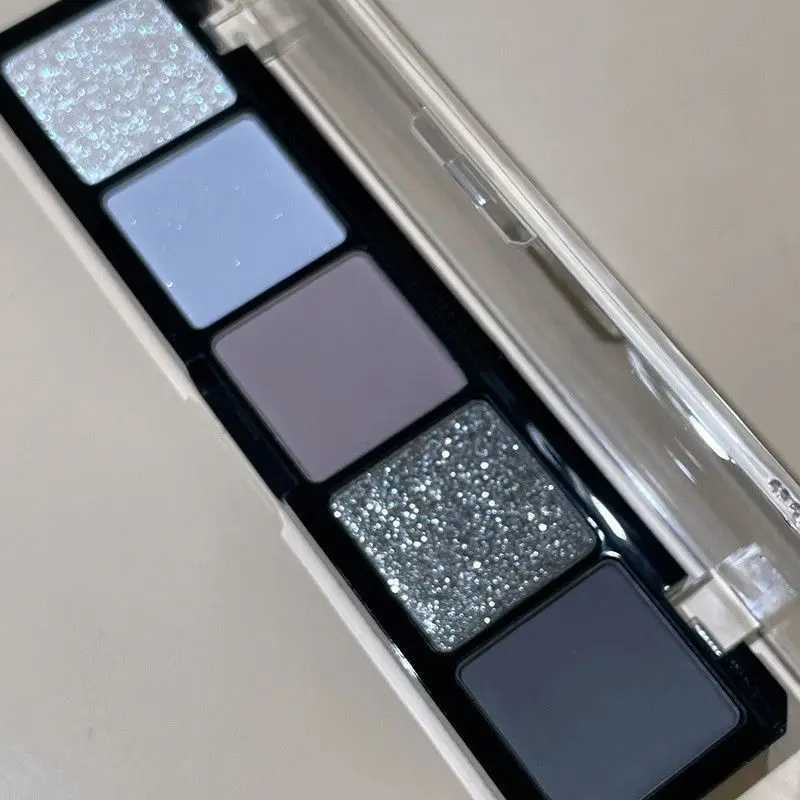 Flash eye shadow 5Color l Matte eye shadow Palette Tiny Powder Makeup Grey Blue Gothic Black Smoke Metal eye shadowW241212