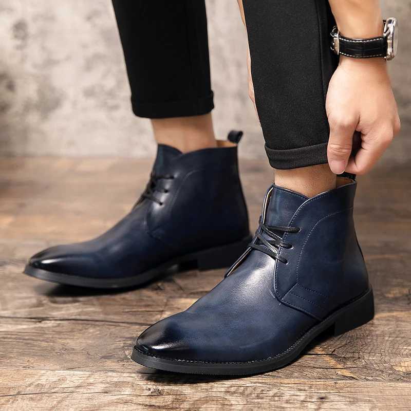 Men Chelsea Boots Men Slip- Luxury Business Dress Short Boots Fi Casual Career Ankle Boots Italy Handmade Leather BootsXJ241212