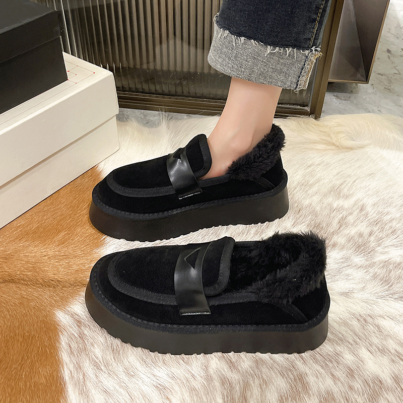 New Women's Leather Boots Winter Shoes Round Head Flat Heel Boots Women's Thick Bottom Australian Plush Rubber Designer Trendy Casual Shoes
