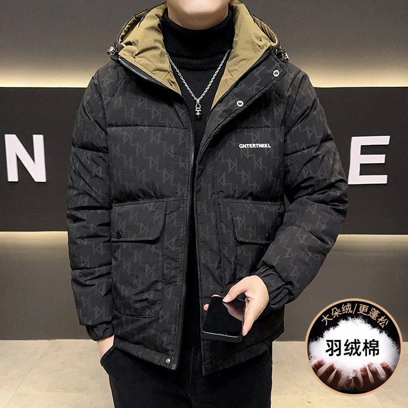 High quality winter white duck down jacket mens hooded puff jacket thick bread jacket warm pad jacket 241210