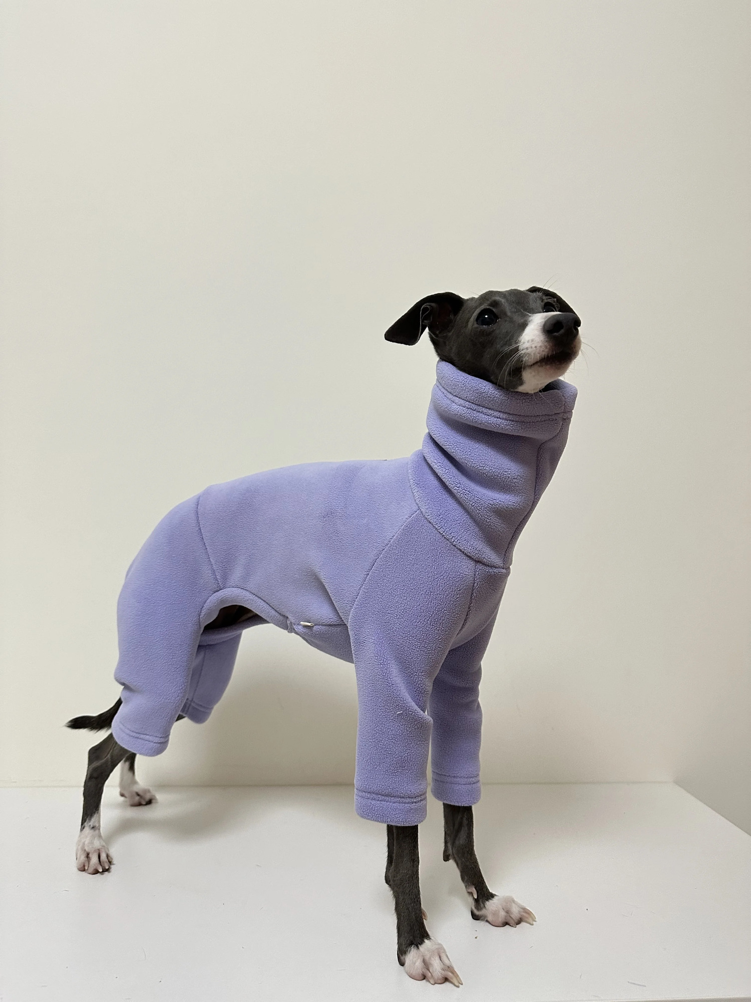 Fahison Whippet Italian Greyhound Clothing Fleece Dog Jammies Winter Warm Turtleneck Stretch Pet clothes 241212