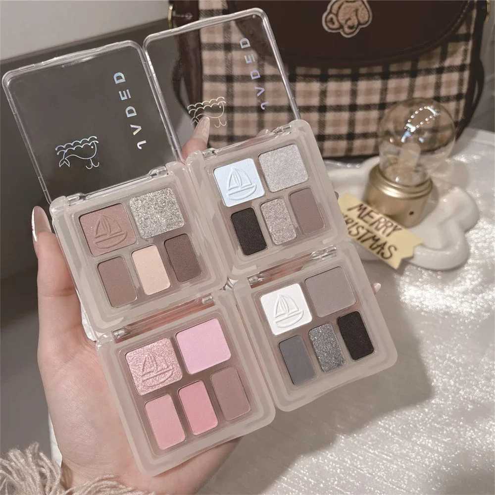 Sky blue 5 color eye shadow palette matte rose pink vibration color waterproof durable Korean makeupW241212