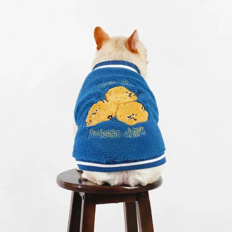 Fashion Pet Dog Clothes for Small Dogs French Bulldog Outfit Plush Jacket for Pet Puppy Coat Winter Warm Dog Jacket Pug Costume 241212