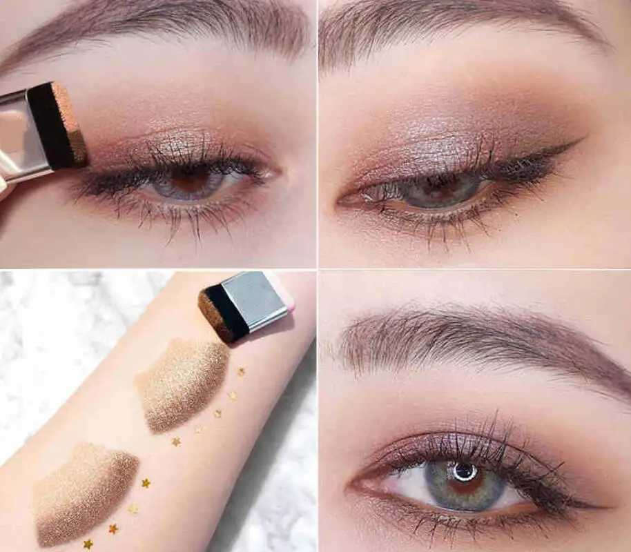 Double Color Eye Shadow Diamond Shimmer Eyeshadow Makeup Waterproof Mineral Powder Double-layer Glitter Eye ShadowW241212
