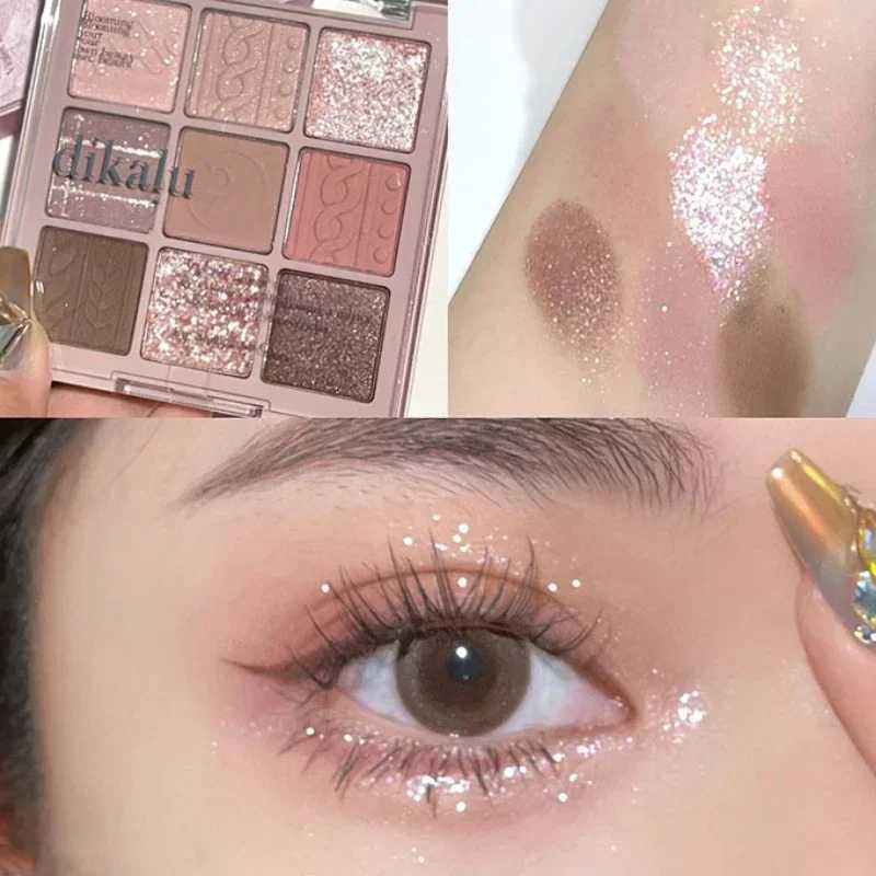 9 grid eye shadow palette shiny matte acrylic transparent eye shadow makeup lasting female beauty cosmetics 1PCW241212