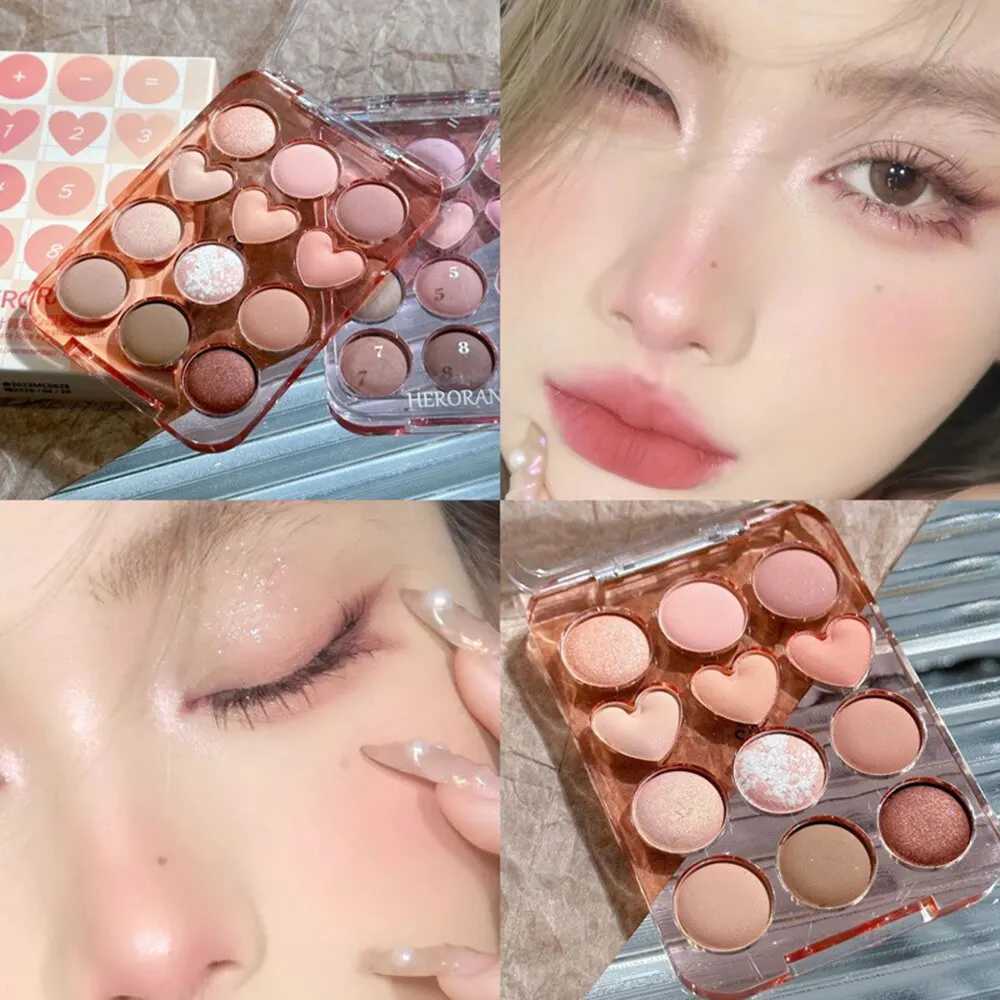 HERORANGE Calculator Love Eyeshadow Palette 12 Colors Matte lescent Glitter Non-Flying Powder Earth Color EyeshadowW241212