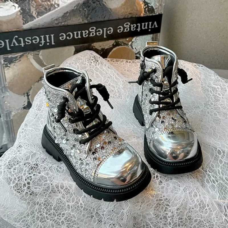 Boots Girls Sock Kids Ankle Non-slip Fashion Bow Elegant Glossy UK Uniform Child School Shoes Casual Socks Princess H241212BQF5