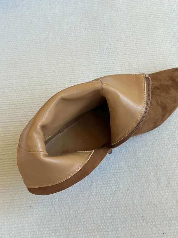 Withered British Suede Handmade Cowhide Stihing Chelsea Boots Fi Ladies Commuter Minimalist Womens Boots ShoesXJ241212