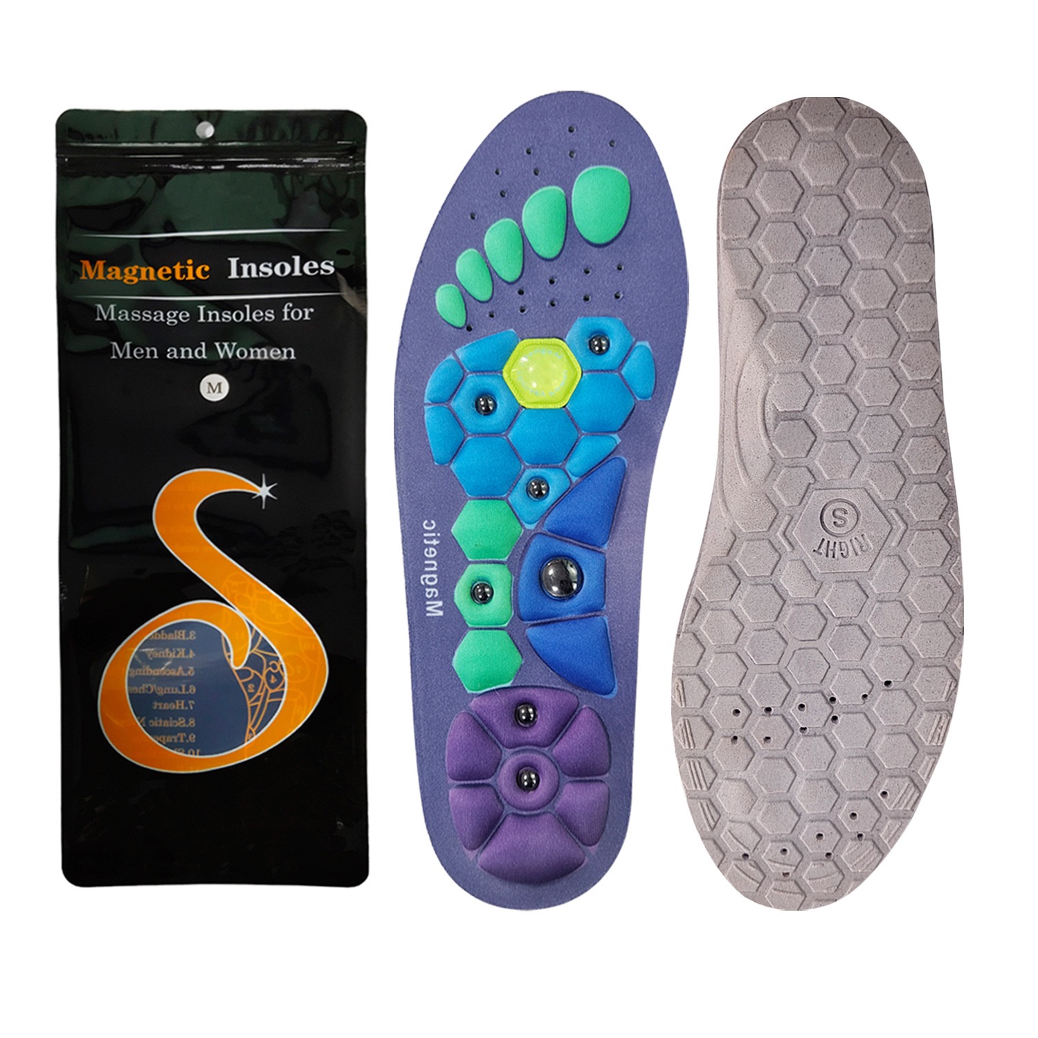 Shoe Parts Accessories Acupressure Magnetic Massage Insoles New For Foot Therapy Reflexology Pain Relief Health Massager Arch Support Shoes Soles Inse