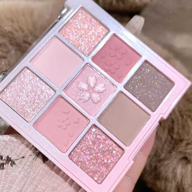 New Nine Color eye shadow Palette Rose Pink Nude Brown Low Saturation Matte Shining eye shadow Lasting eye shadowW241212