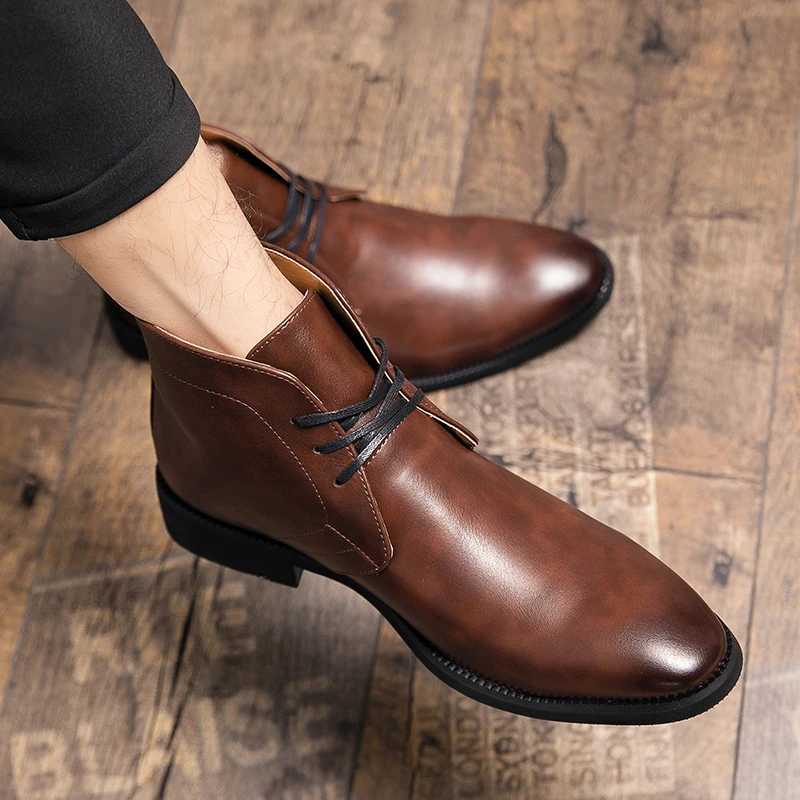 Men Chelsea Boots Men Slip- Luxury Business Dress Short Boots Fi Casual Career Ankle Boots Italy Handmade Leather BootsXJ241212