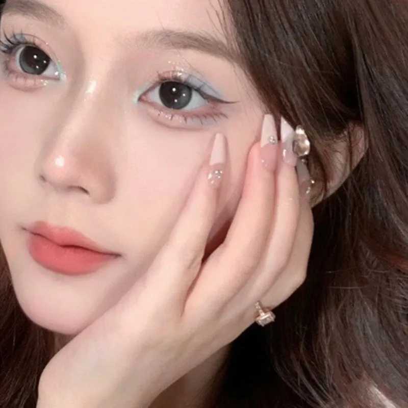 Blue Nine Color Eye Shadow Plate Highlighters Long Lasting Glitter Eye Makeup Tool Transparent Acrylic Eyeshadow PaletterW241212