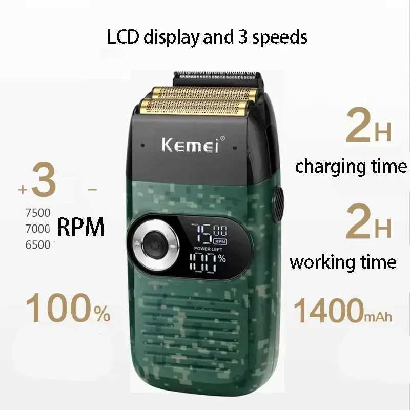 Kemei KM-2027 KM-5098 Professional Hair Clipper and Beard Trimmer New Design USB Rechargeable Shaver for Men Electric Clippers W241212