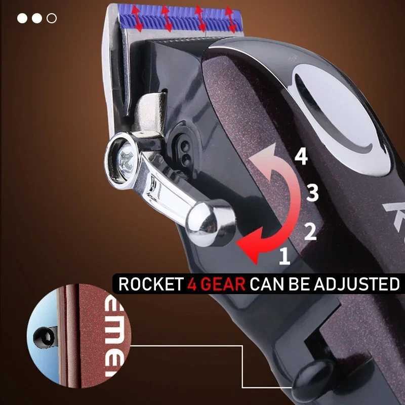 Kemei KM233 Professional Mans Hair Cutting Machine - Mini Portable Digital Display High Power Clippers W241212