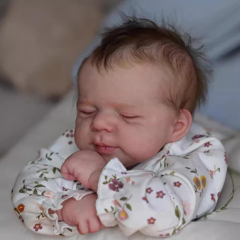 48cm Pascale Reborn Dolls Full Silicone Body Sleeping Girl Lifelike Rooted Hair Flexible 3D Skin Tone with Visible Veins 241212