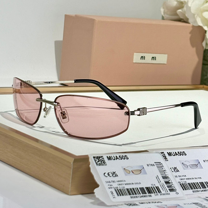 Ladies Nocturne Sunglasses MUA50S Luxury Ladies Small Frame Fit Sunglasses Outdoor UV400 Vacation Sunglasses Side with Letter Logo Design