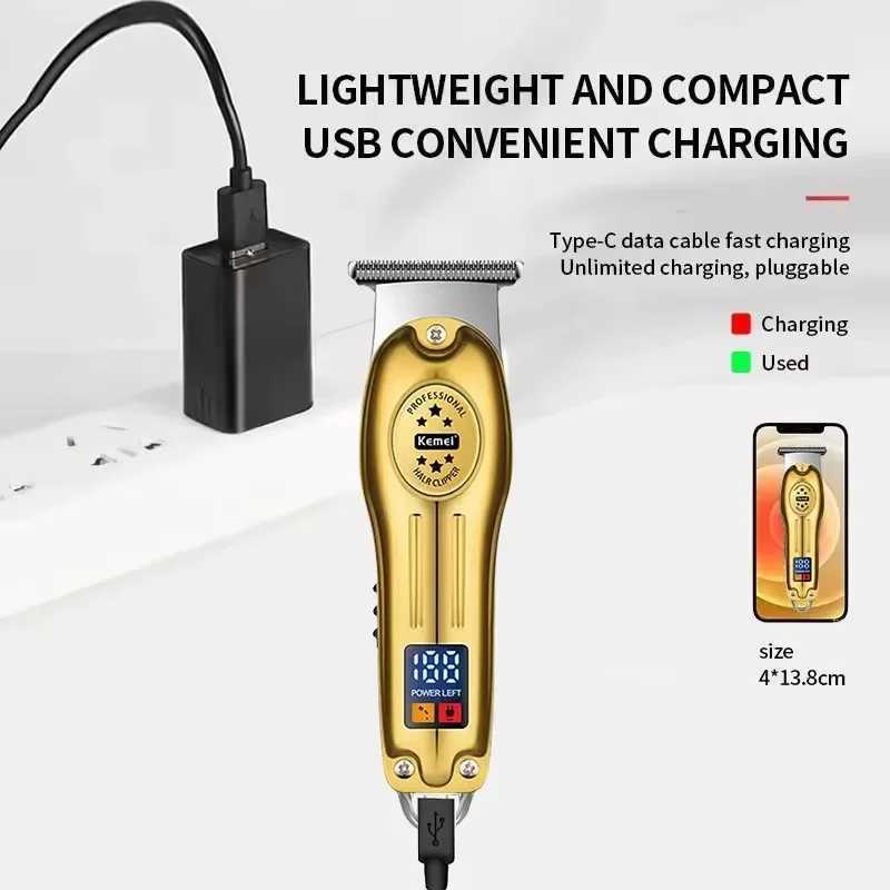 Kemei KM-2628 KM-678 KM-2024 Professional Electric Hair Clippers Beard Clipper Rechargeable Mens Shaver Hair Trimmer Kit Men W241212