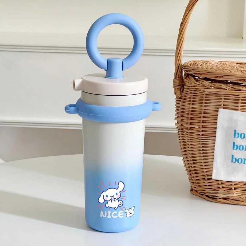 New Miniso Pochacco Melody Ppin Crazy Cup Girl Dopamine Cute Straw Cup Large Capacity Portable Simple Water Cup Y241211