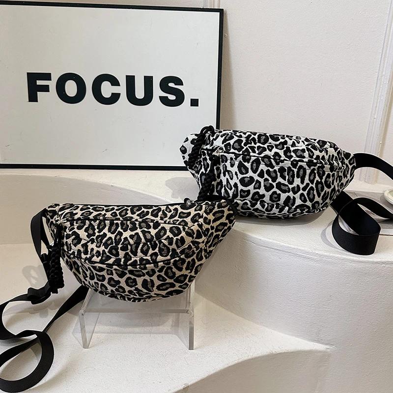 2025 NEW Waist Bags Canvas Zipper Packs 2025 High Quality Leopard Print Casual Crossbody Soft Versatile Commuting Chest zhanyishengli