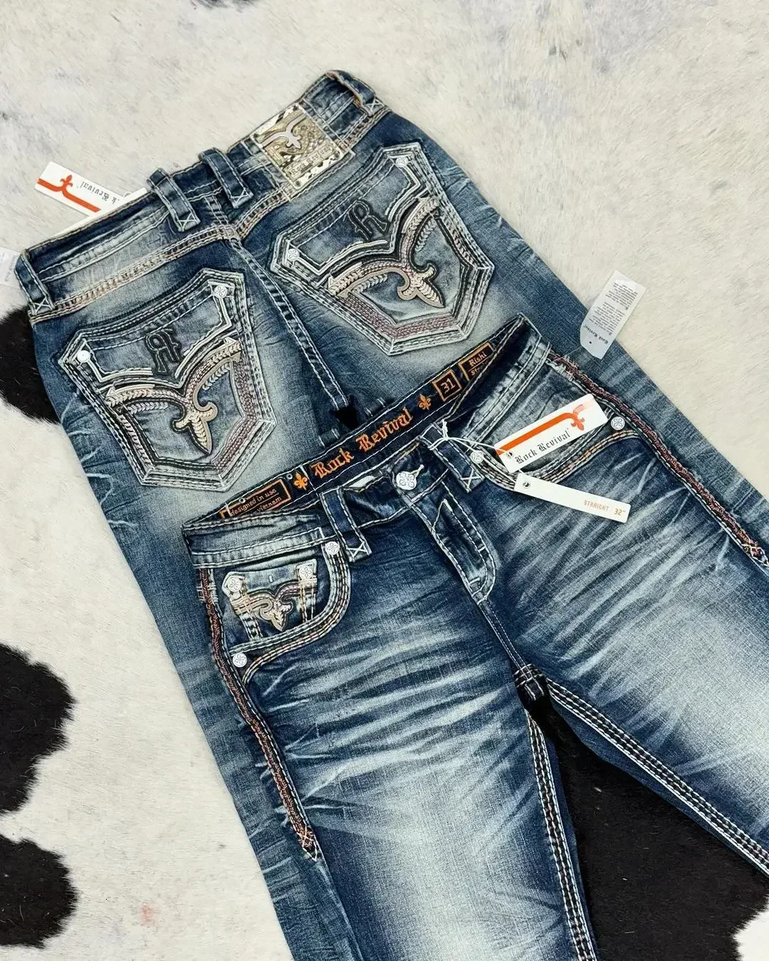 Street washed retro trend loose fitting casual jeans Gothic hip-hop retro straight leg pants Y2K high waisted pants 241211