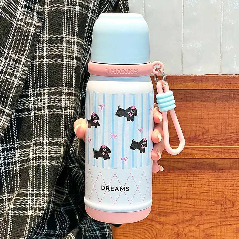 500ml vacuum film with cup stainless steel hot-dip galvanized water bottle with handle portable hot-dip galvanized Y241211