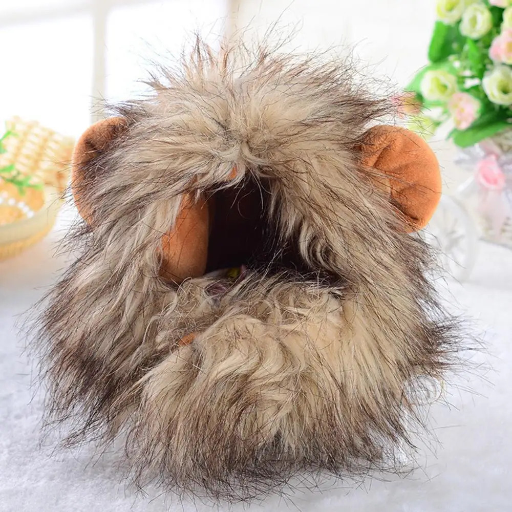 Cat Lion Wig Funny Costume Puppy Halloween Cosplay Dress Up Clothes Cute Pet Hat For Small Dog Kitten Party Accessories 241212
