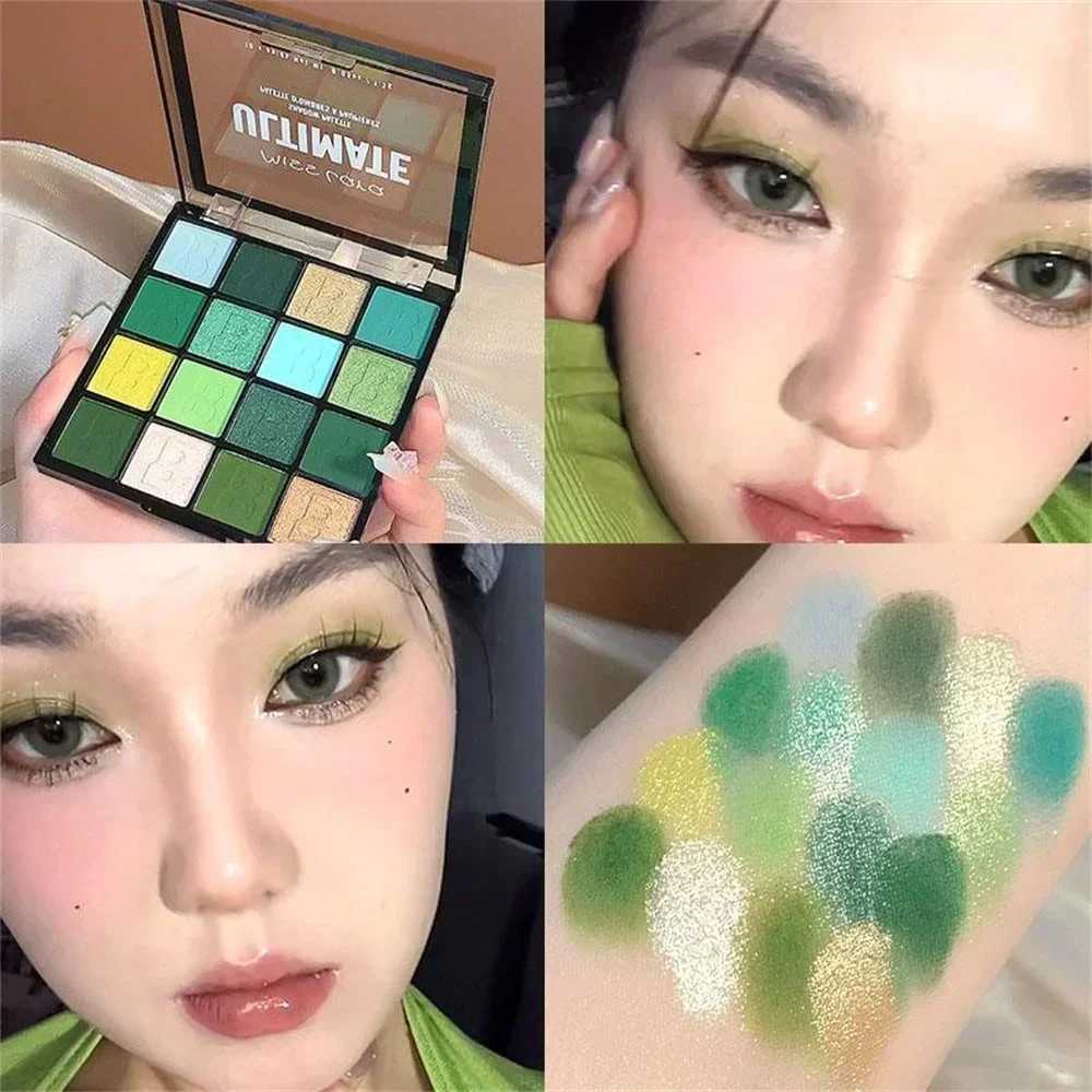 16 tone eye shadow shimmer pink violet green high pigment bright waterproof durable eye shadow cosmetics MakW241212