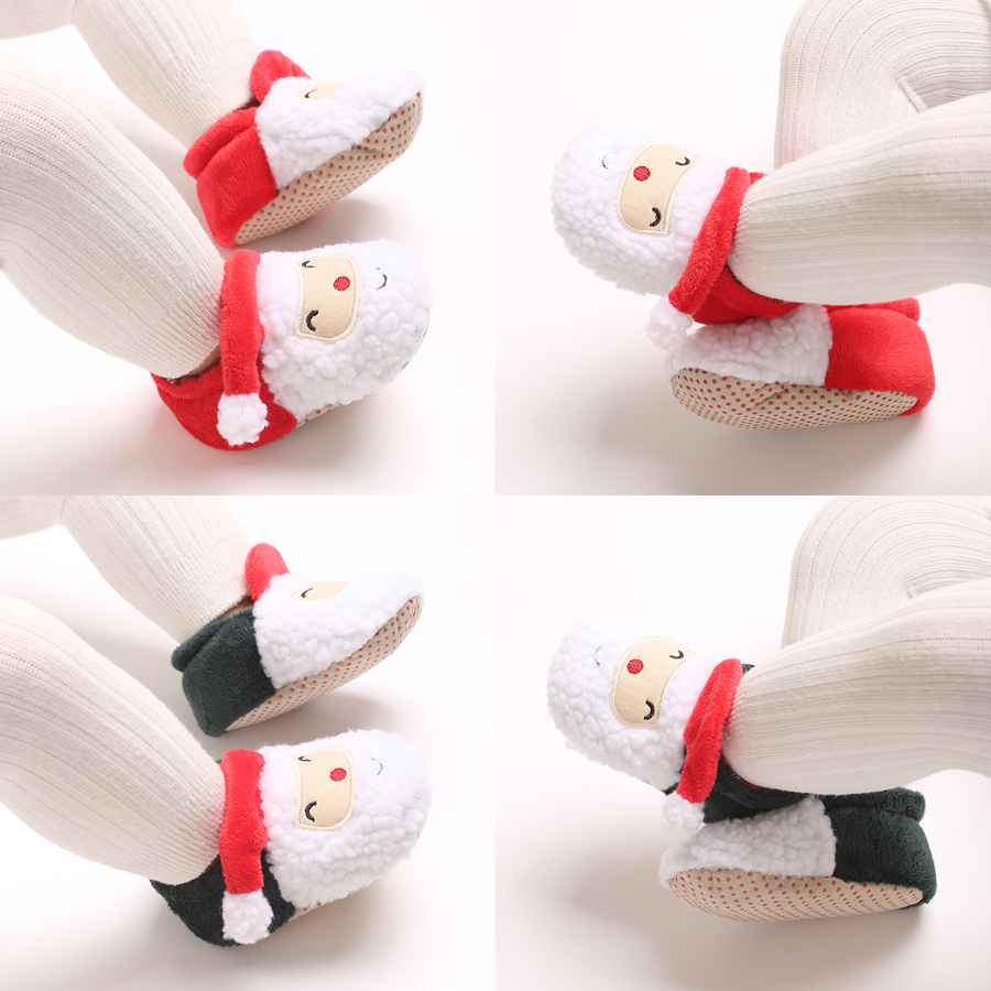 Infant Winter Christmas Snow Boots Cute Cartoon Santa Claus children's Shoes Happysteps For Baby Boys And Girls Christmas Shoes Suitable For 0-18