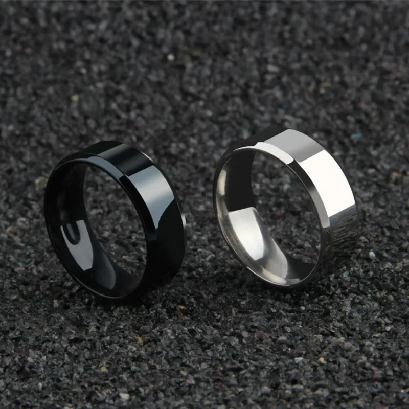 Mens Charm Jewelry Ring Womens Stainless Steel Black Wedding Engagement Band High Quality Matte 241210