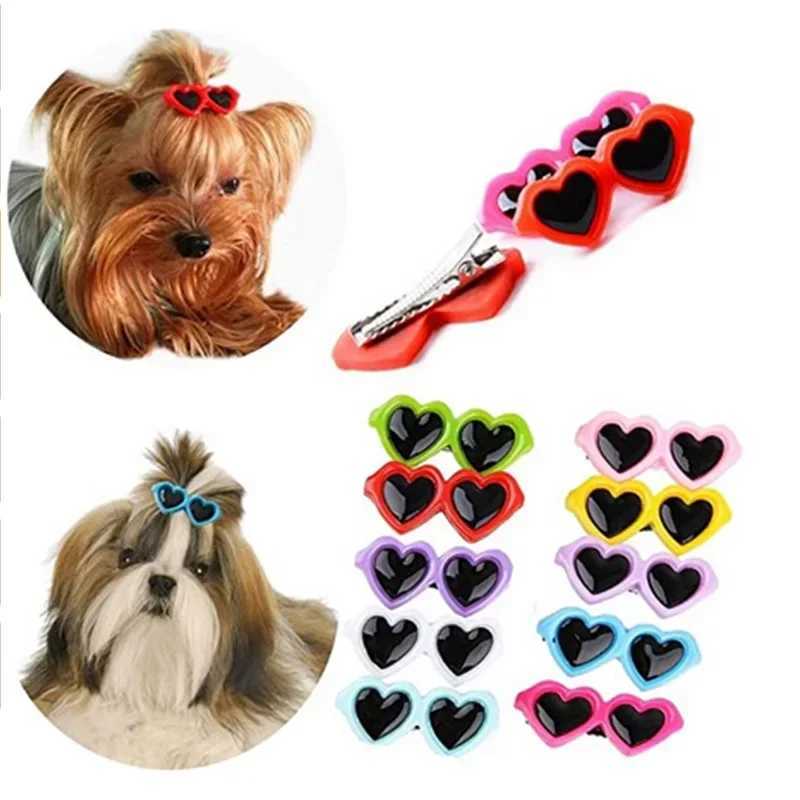 Dog hair clip sunglasses hair clip hair bucket heart-shaped pet hair clip puppy and cat bow dog beauty accessories M241212