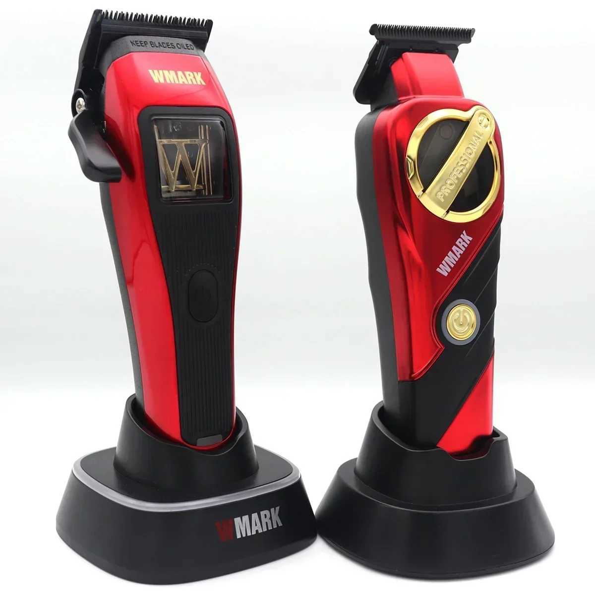 WMARK NG-X1 NG-9213 Mens Barber Professional Kit Magnetic Vector Motor DLC Blade with Base Charger Hair Clipper W241212