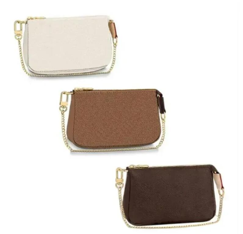 Clutch Bags MINI POCHETTE ACCESSOIRES Iconic Fashion Womens Pouch Evening Clutch Zippy Chain Wallet Coin Purse Phone Sling Bag