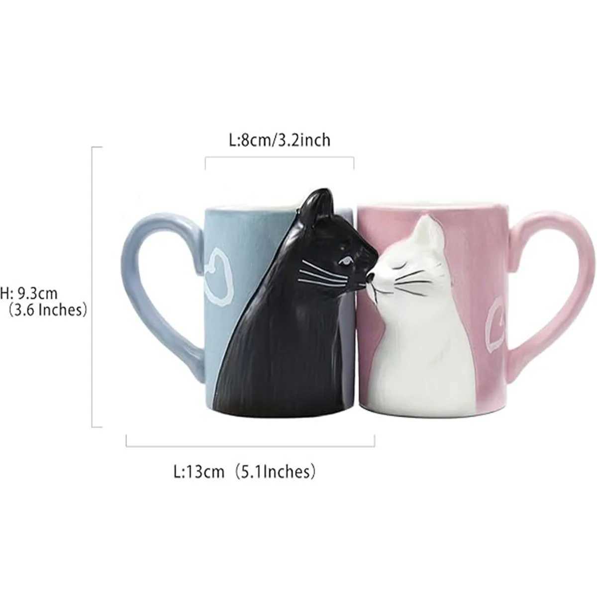 Couple Gift Cute Cat Cup Couple Supplies Ceramic Coffee Cup Wedding Gift Anniversary Engagement Gift Couple Cat Lover 12 oz Perfect Vntine Day Gift Y2