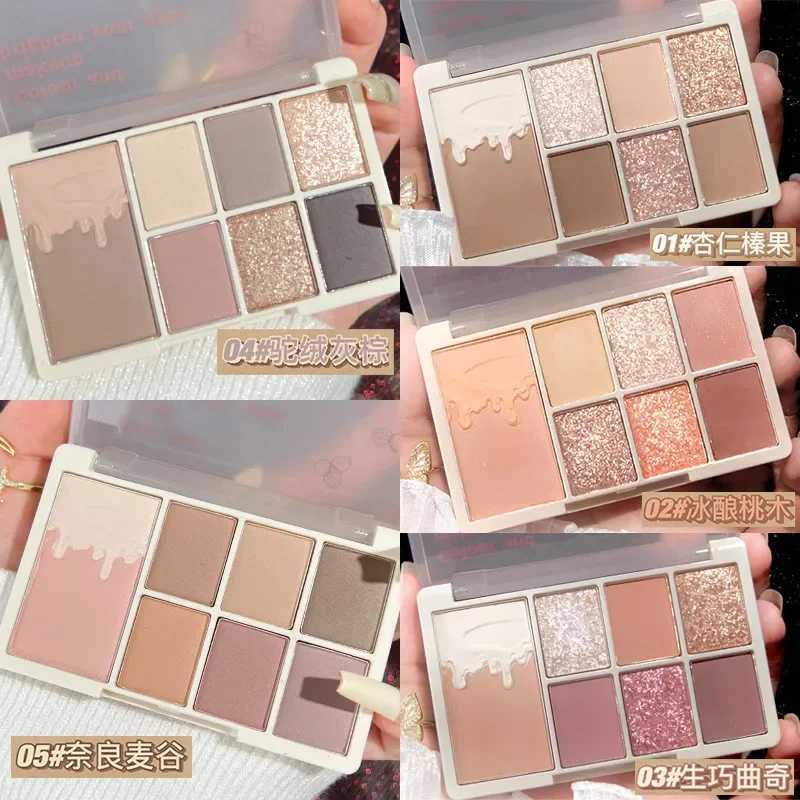 Seven color eye shadow palette matte shiny waterproof durable pigmented bright eye makeup portable cosmeticsW241212