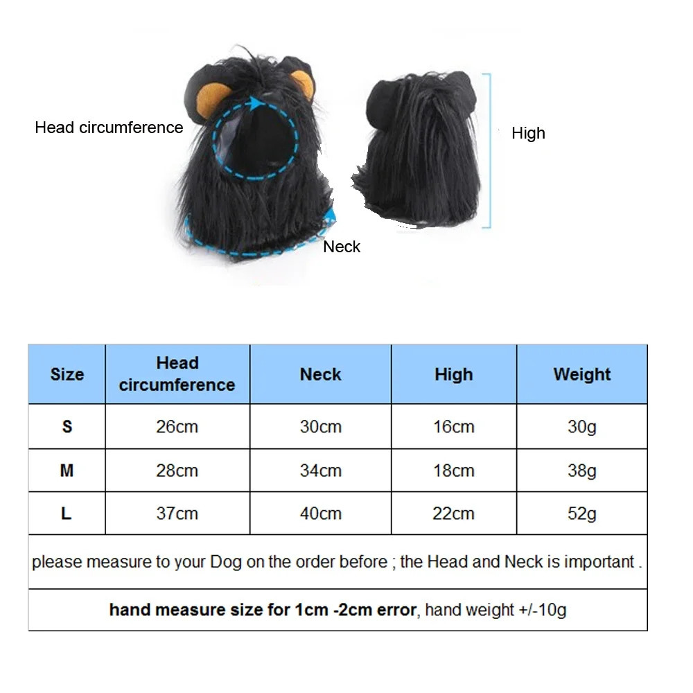 Cat Dog Costume Lion Headgear Long Hair Lion Mane Wig For Dogs Cat Funny Cosplay For Costumes Halloween Christmas Pet Hat 241212