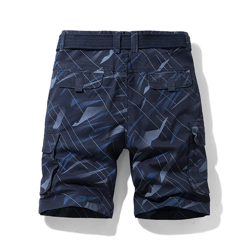 Mens camouflage cargo shorts summer cotton tactical fashionable casual multi pocket shorts mens loose military 241211