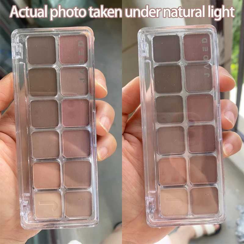 12 color low saturation eye shadow palette full matte Korean tea almond eye shadow palette daily makeup lasting eye shadowW241212