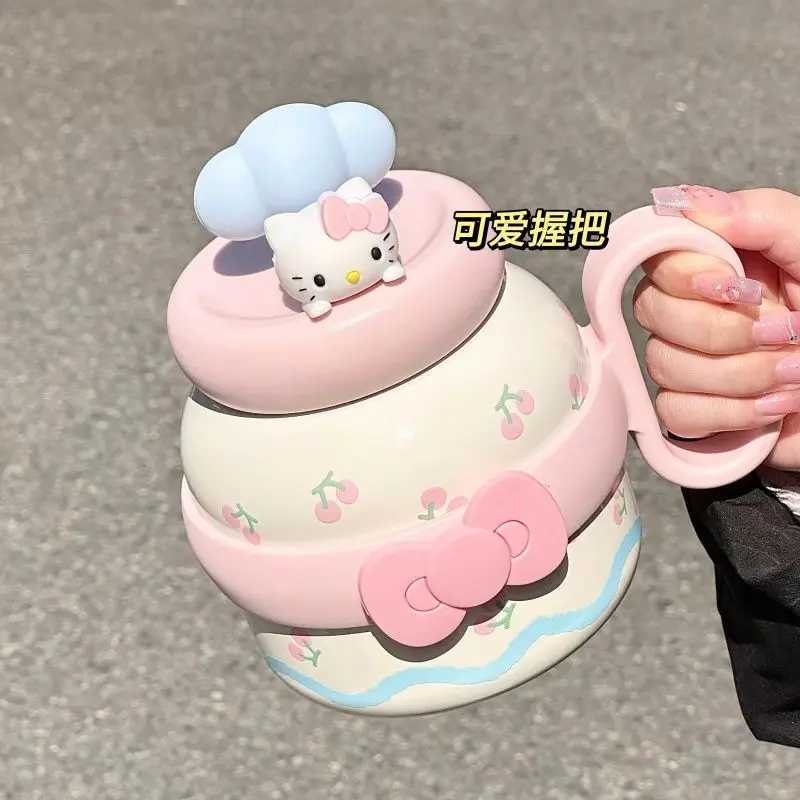 700ml Large Capacity Cute Straw Crazy Cup My Melody Cartoon Childrens Stainless Steel Cup Gift Y241211