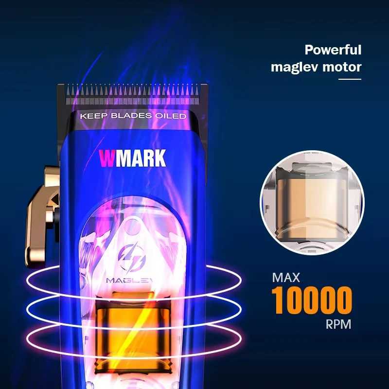 WMARK NG-9004 MAGLEV motor 10000RPM professional electric hair clipper DLC blade 3-color magnetic suction home hair salon W241212
