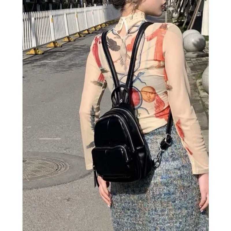 Backpack Fem New Style Fi Brand All-mah Go Out Ins Shoder Bag Ch Pack Korean Versi Soft Leather Z241212